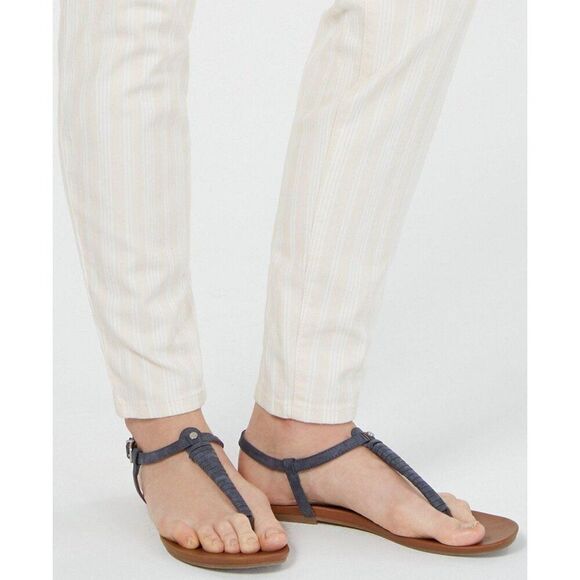 Style & Co Curvy Tummy Control Jeans Pale Pink  Beige Striped Skinny Sz‎ 12 NEW - Picture 13 of 14